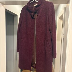 LOFT Women's Pea Coat in Rich Burgundy